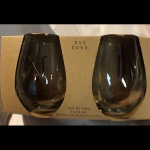 Rae Dunn stemless wine glasses